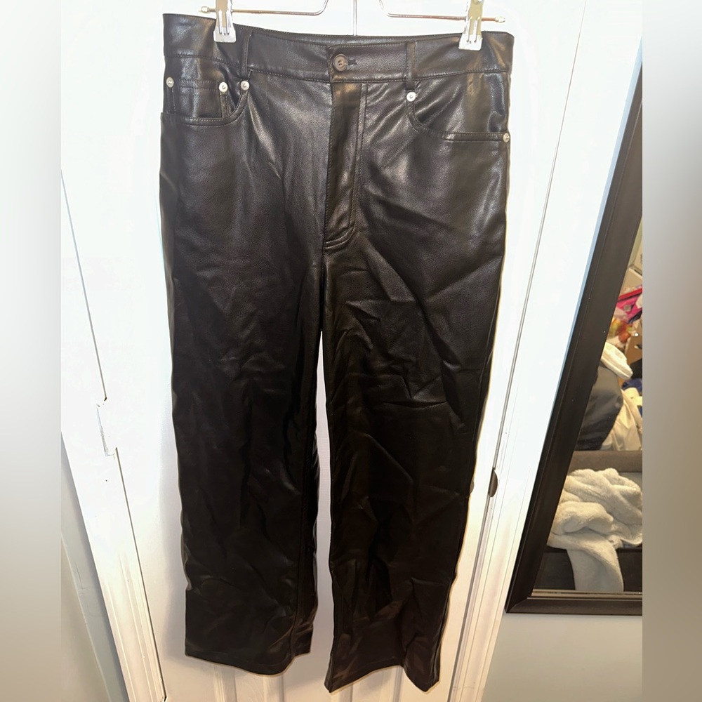 Women’s Urban Outfitters High and Wide Faux Leather Pants